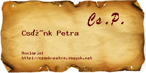 Csánk Petra névjegykártya